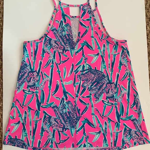EEUC Lilly Pulitzer Elephant Pink Ridge Tank XXS - Picture 2 of 2